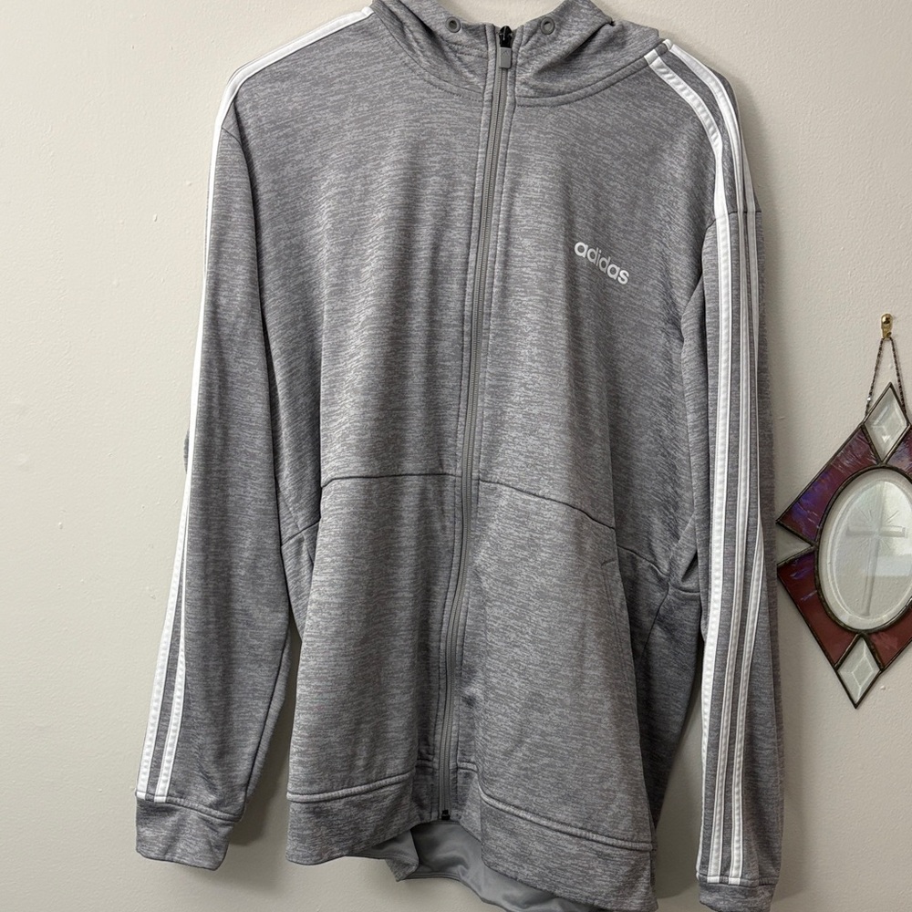 ADIDAS || grey zip-up